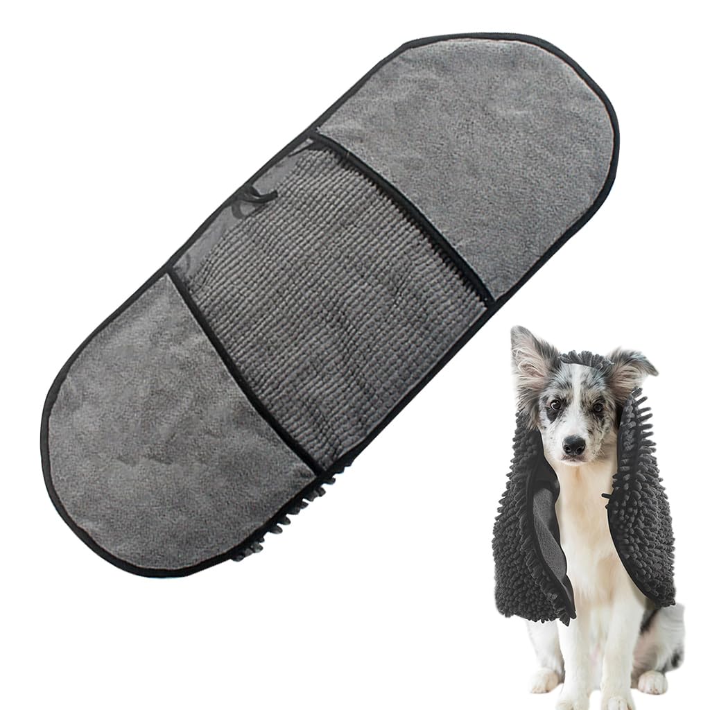 Qpets Dog Bath Towel, Pet Towel Microfiber Cat Grooming Towel Quick Dry Shower Towel with Pockets, Super Absorbent Dry Towel Dog Bathrobe Towel Soft Drying Coat for Cat Dog (80*35CM) Qpets Dog Bath Towel, Pet Towel Microfiber Cat Grooming Towel Quick Dry Shower Towel with Pockets, Super Absorbent Dry Towel Dog Bathrobe Towel Soft Drying Coat for Cat Dog (80*35CM)
